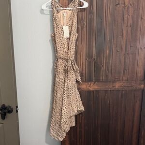 Joie Tan Chevron High Low Dress